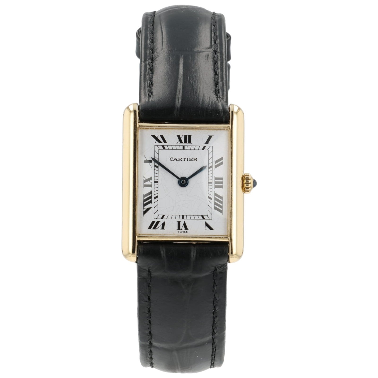 Cartier Tank Louis White Dial 18K Yellow Gold 23mm Quartz Unisex Watch 81052