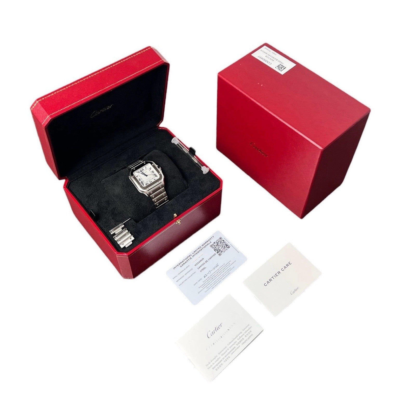 Cartier Santos WSSA0029 Automatic Stainless White Dial Midsize Unisex Watch 35mm