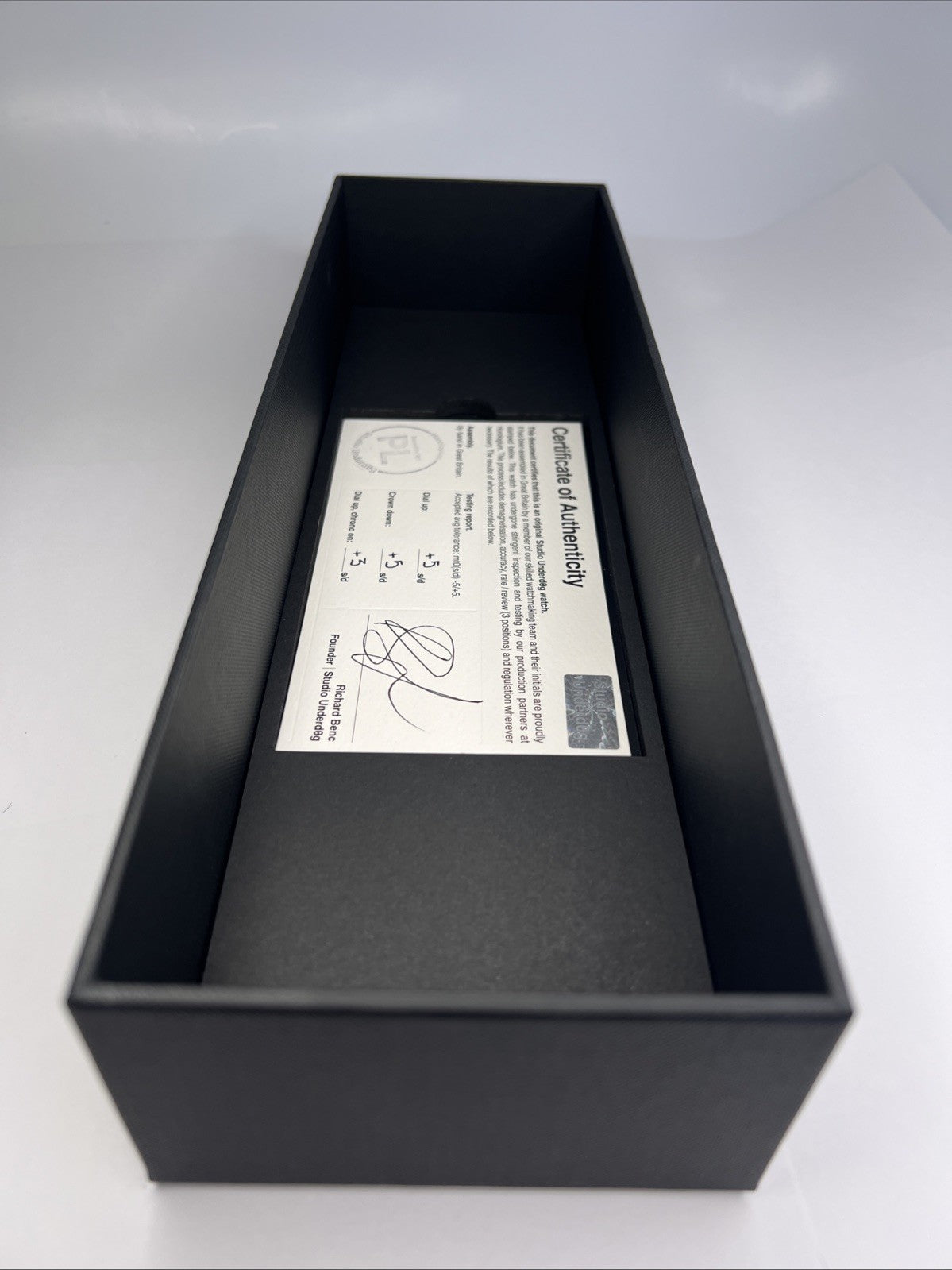 Studio Underdog Massena LAB Champagne Caviar 38.5mm Chronograph Watch Box Papers