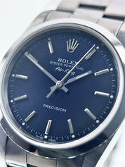 Rolex Air King Stainless Steel Blue Dial 34mm Automatic Men’s Watch 14000