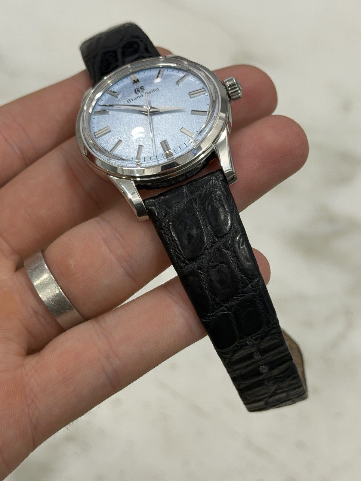Grand Seiko Elegance Stainless Steel Blue Dial 37.3mm Watch SBGW283