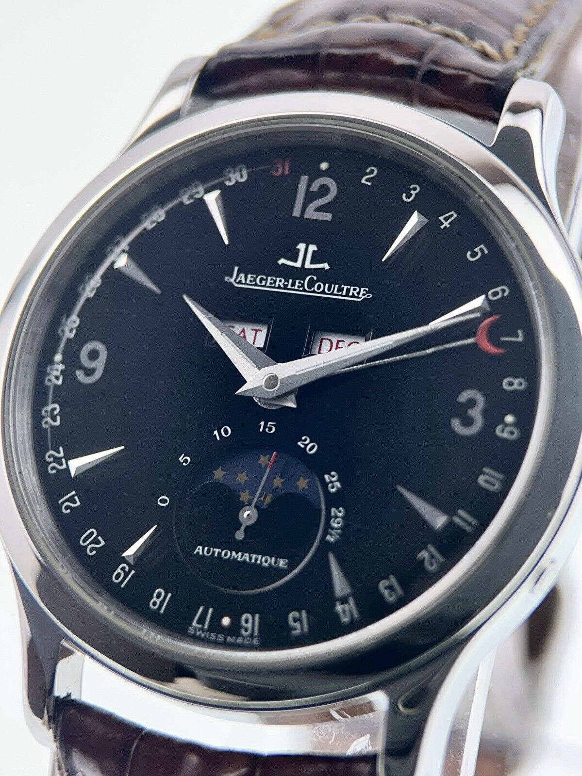 Jaeger LeCoultre Master Calendar Steel Black Dial 37mm Automatic 140.8.98.S