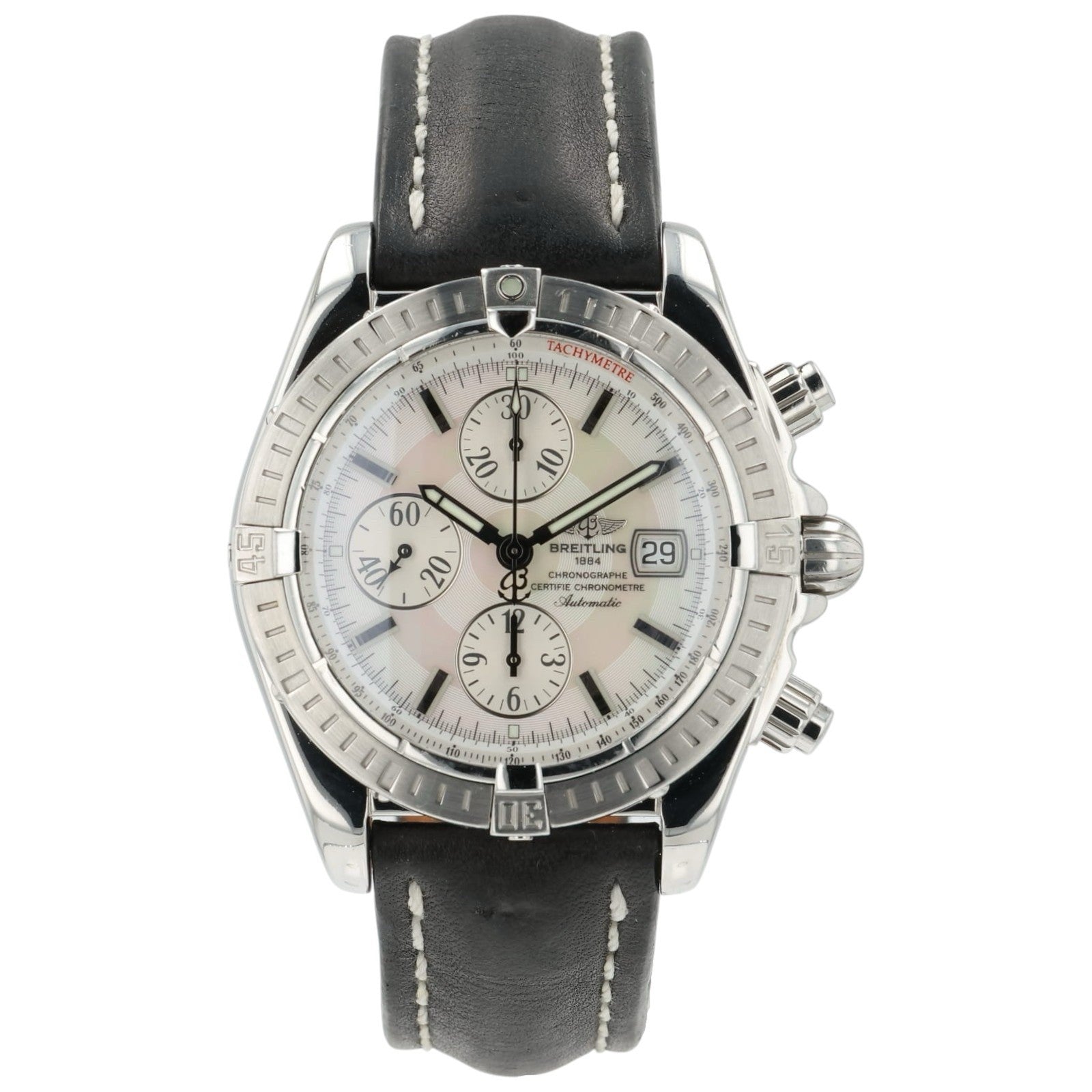 Breitling Chronomat Mother Of Pearl Dial Steel 44mm Automatic Mens Watch A13356