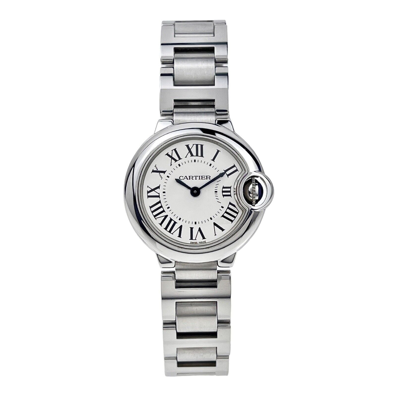 Cartier Ballon Bleu 28mm Ladies Quartz Stainless Steel Silver Dial 3009