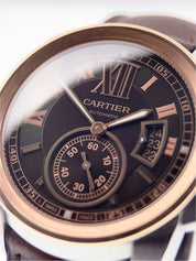 Cartier Calibre De Cartier Gold & Steel Brown Dial 42mm Automatic Mens W7100051