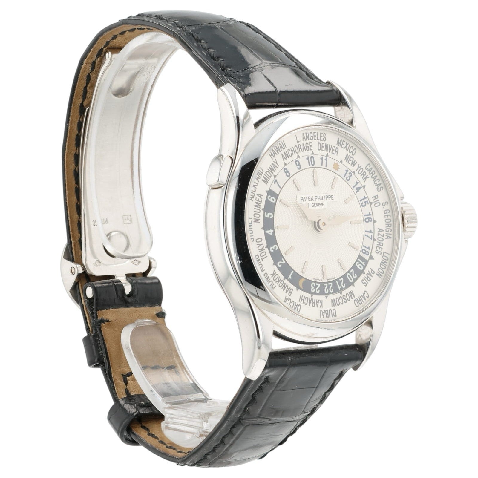 Patek Philippe World Time Silver Dial 18k White Gold 37mm Automatic Men’s 5110G