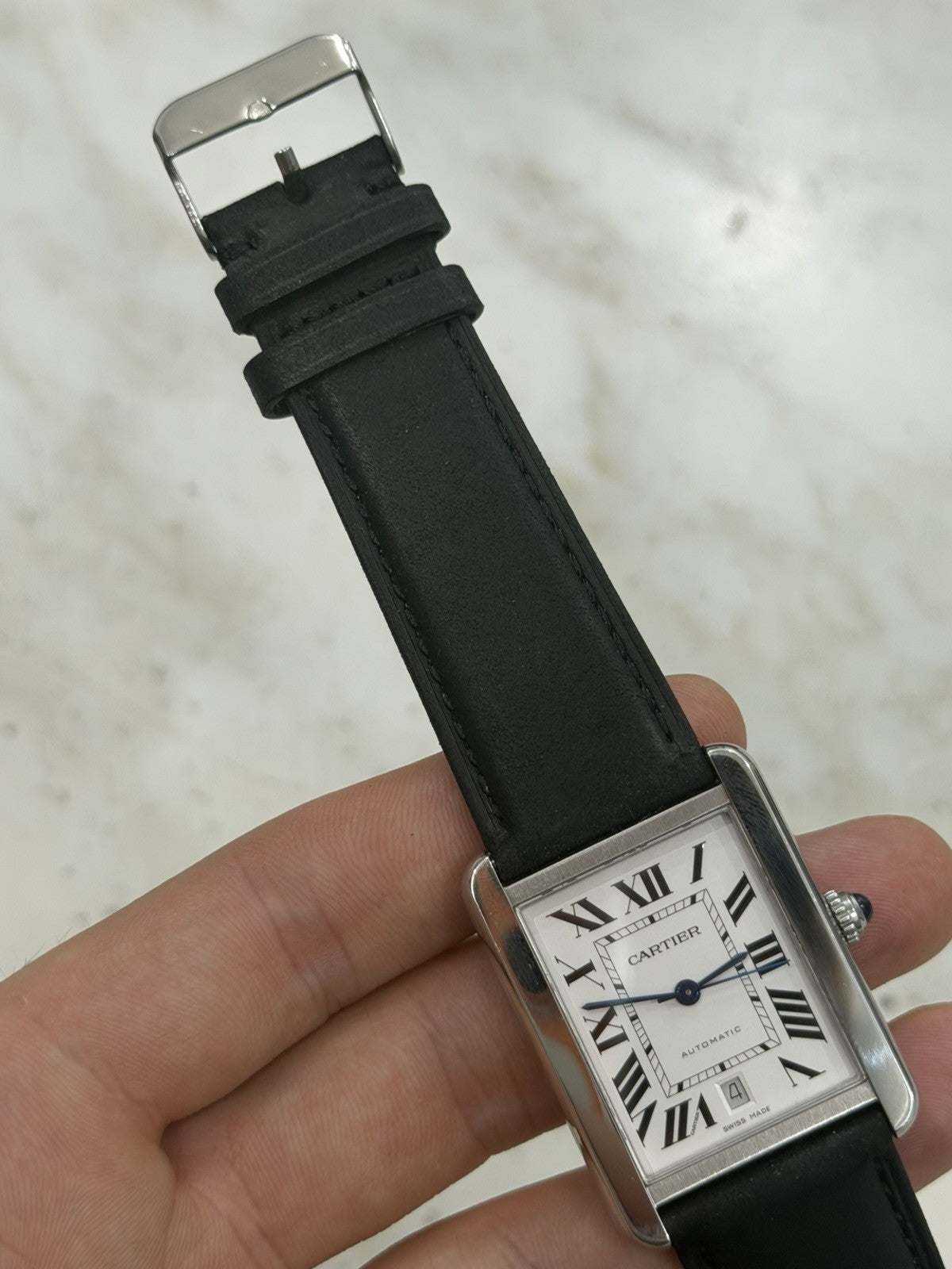 Cartier Tank XL Silver Dial Stainless Steel 31mm Auto Men's Watch W5200027