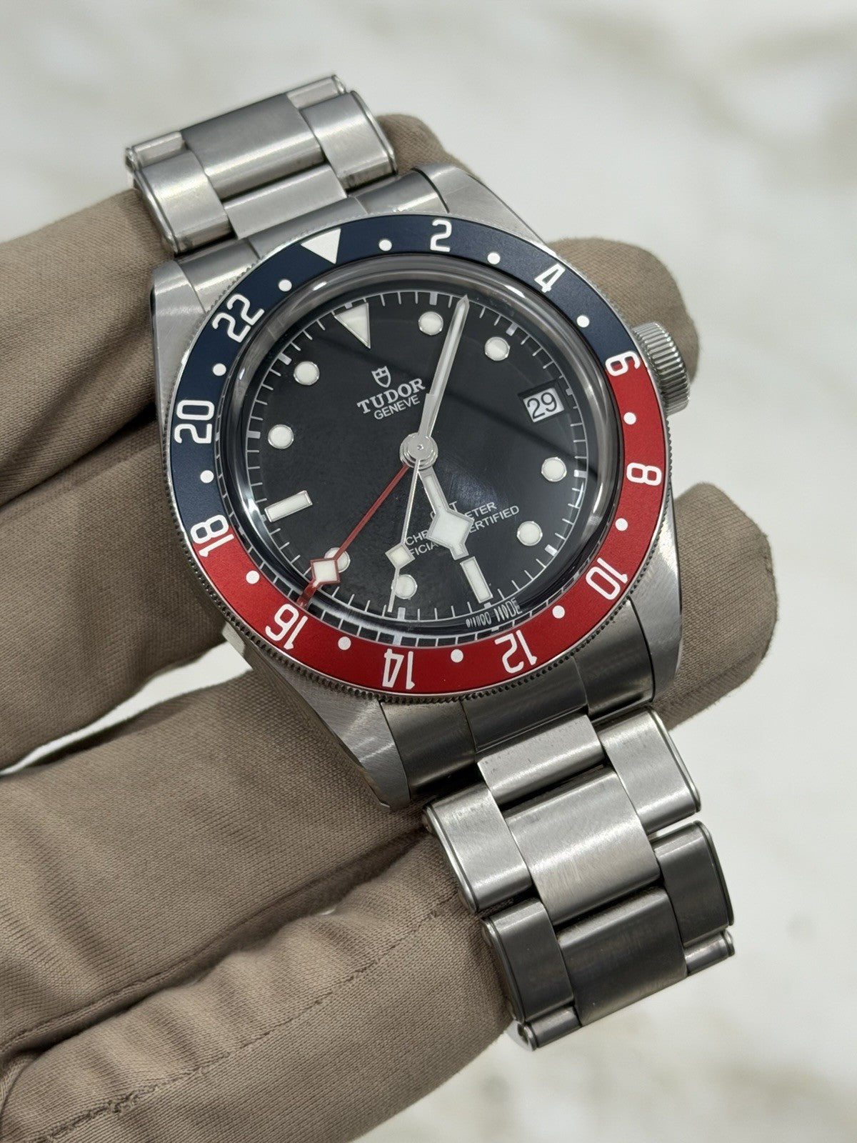 Tudor Black Bay GMT Pepsi Black Dial Stainless Steel Mens Watch 79830RB