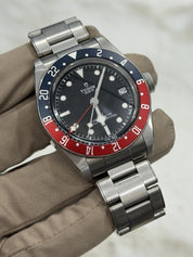 Tudor Black Bay GMT Pepsi Black Dial Stainless Steel Mens Watch 79830RB