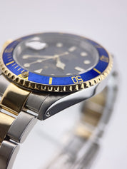 Rolex Submariner Date Gold & Steel Blue Dial 40mm Automatic Watch 16613LB
