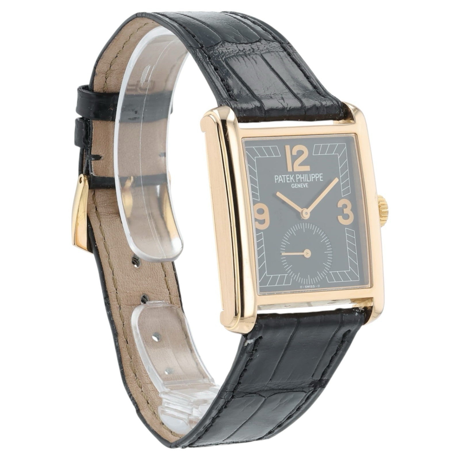 Patek Philipe Gondolo Black Dial 18k Rose Gold 35x28mm Manual Wind Men’s 5014
