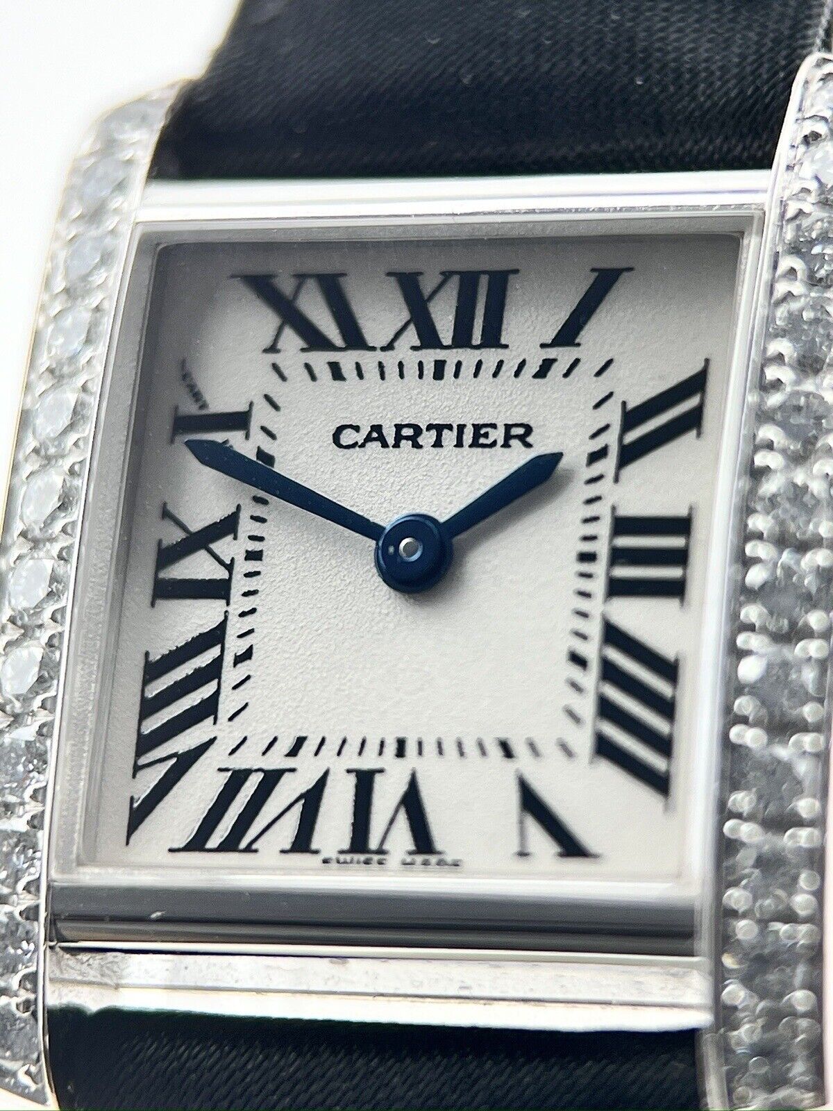 Cartier Tank Francaise 18K White Gold 30mm Factory Diamonds 2403 - B/P