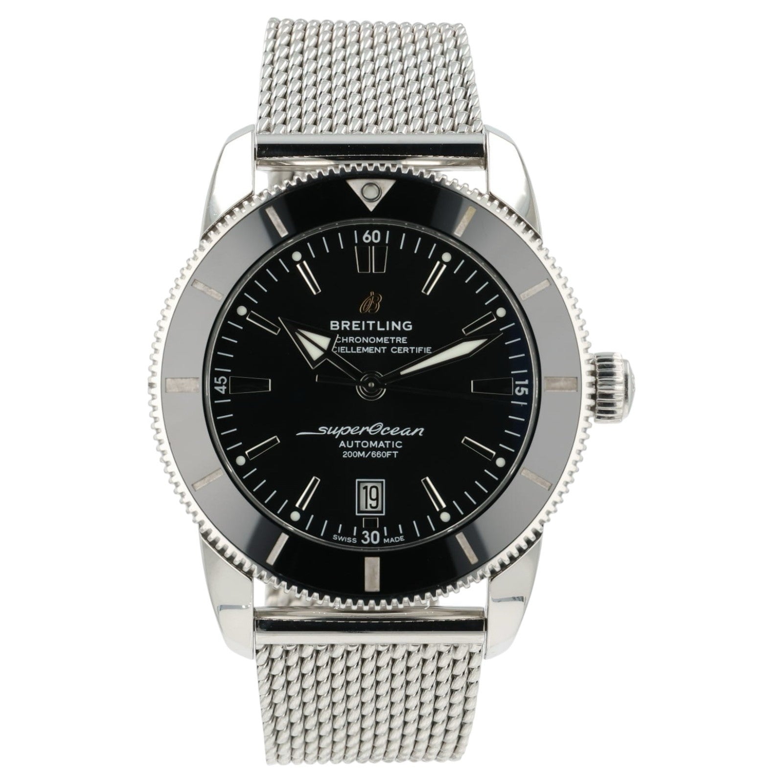 Breitling SuperOcean Heritage Black Dial Stainless Steel 46mm Automatic AB2020