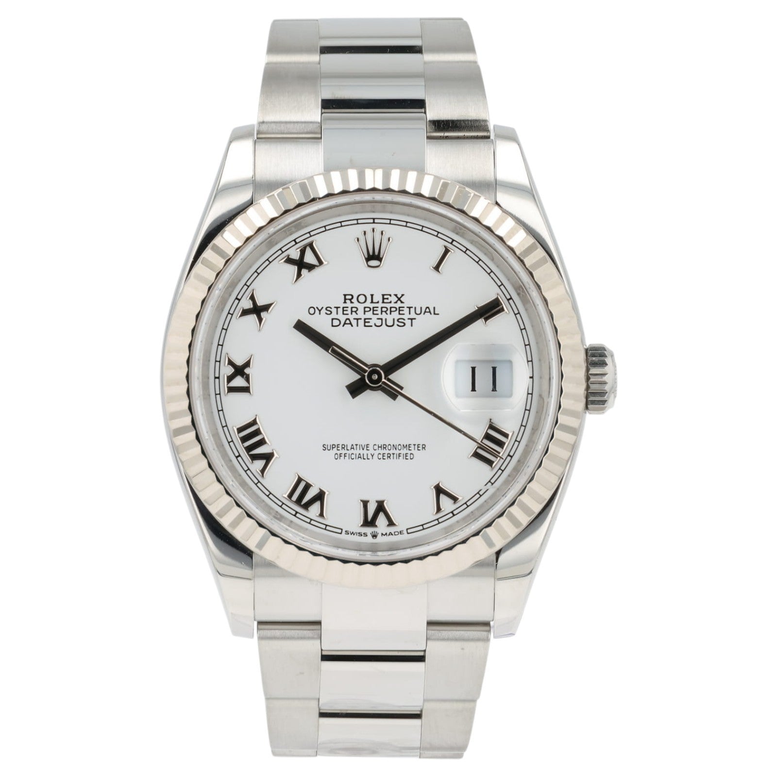 2022 Rolex Datejust White Dial Stainless Steel 36mm Automatic Mens Watch 126234