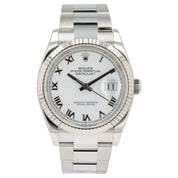 2022 Rolex Datejust White Dial Stainless Steel 36mm Automatic Mens Watch 126234