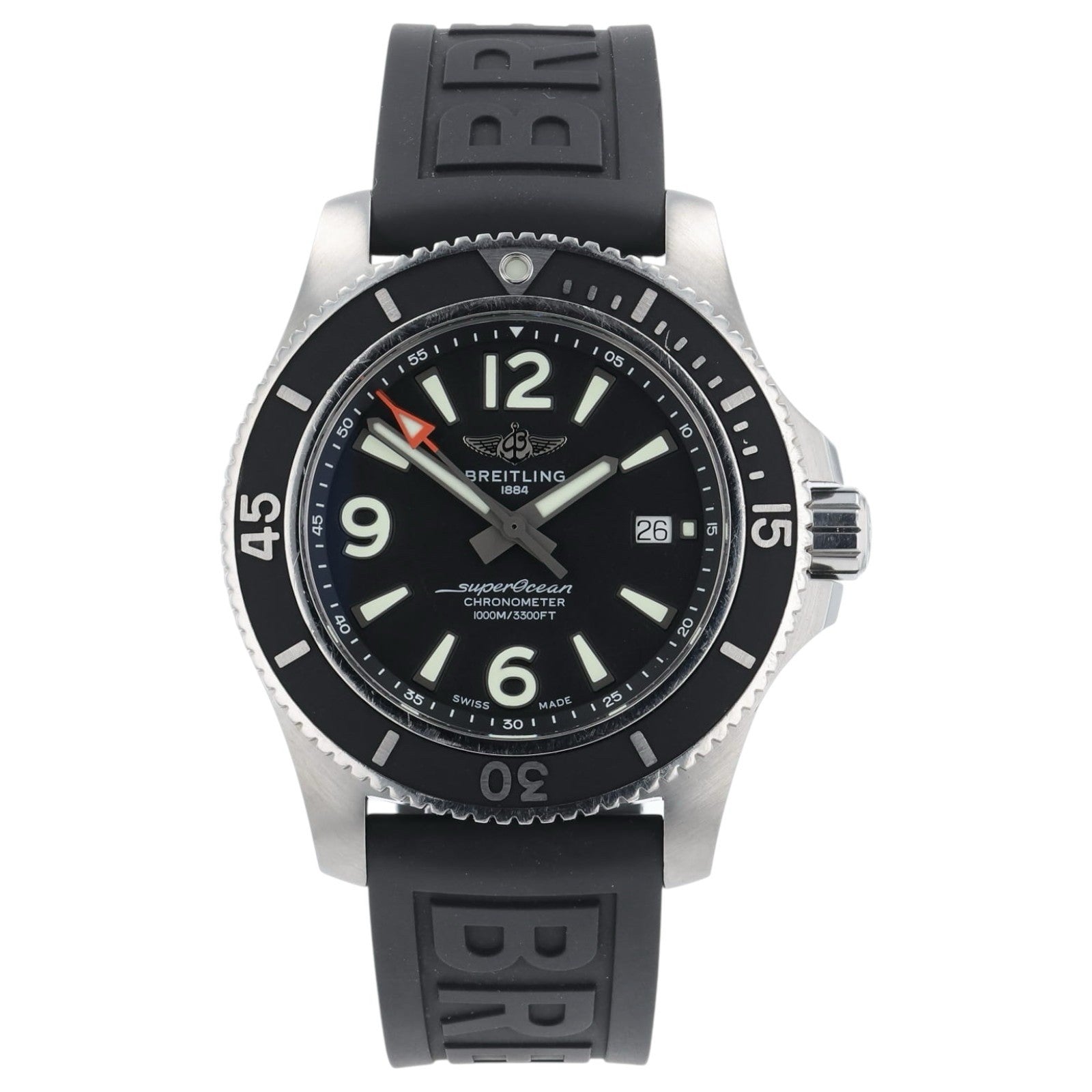 Breitling SuperOcean Black Dial Stainless Steel 44mm Automatic Mens Watch A1736