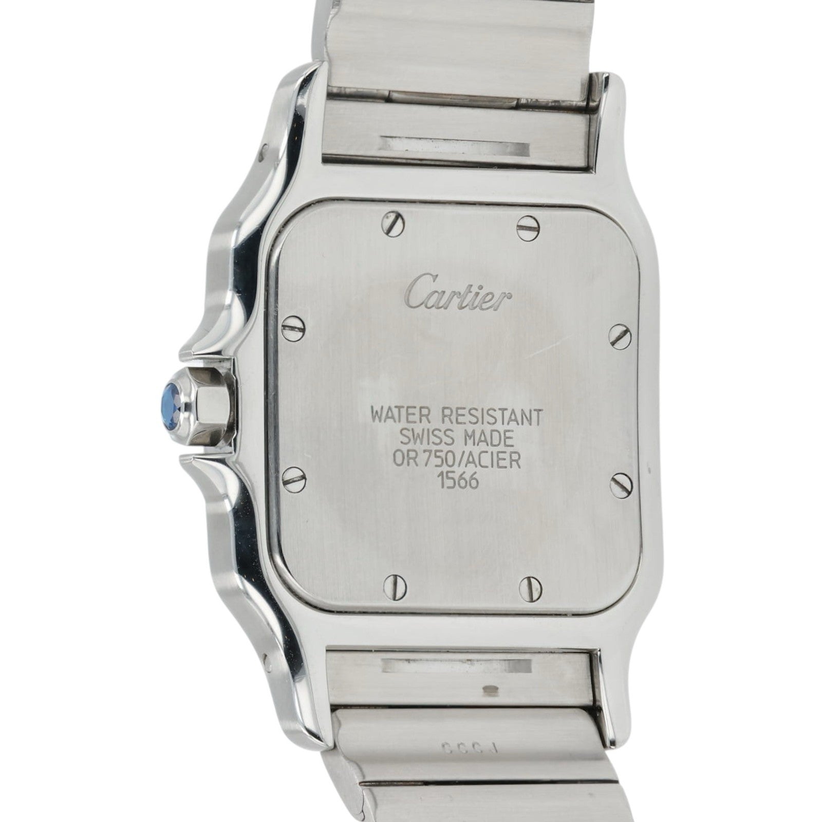 Cartier Santos Galbee Anthracite Dial Gold & Steel 29mm Quartz Men’s Watch 1566