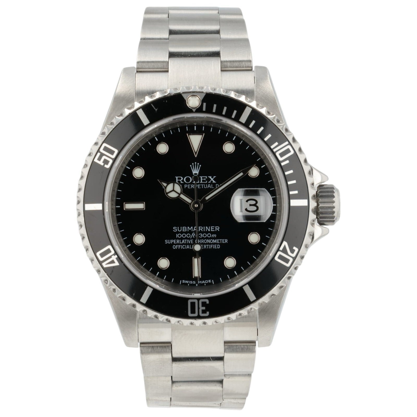 2007 Rolex Submariner Black Dial Stainless Steel 40mm Auto Men’s Watch 16610
