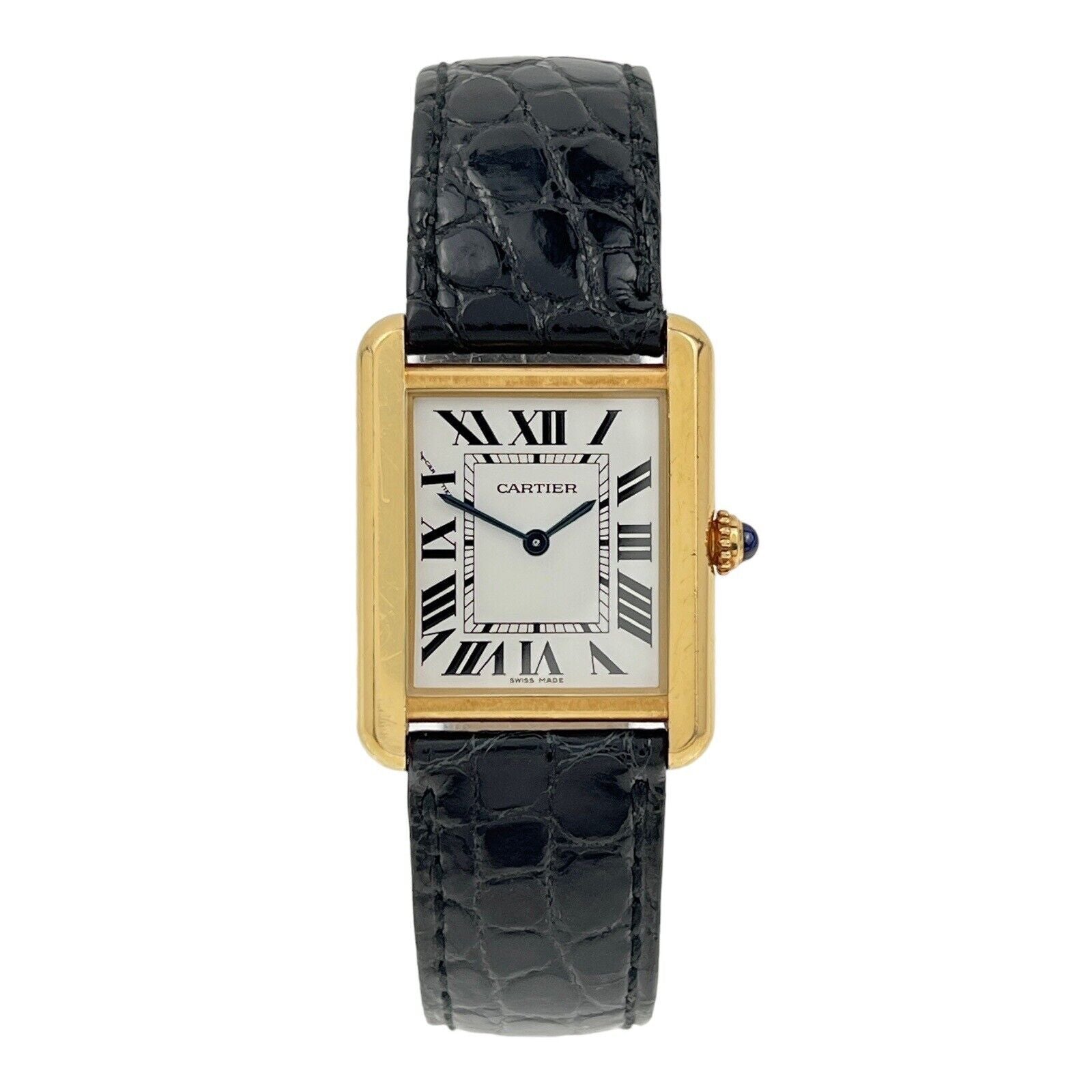 Cartier Tank Solo 2743 Silver Dial Steel & 18k Yellow Gold Quartz Watch 24mm