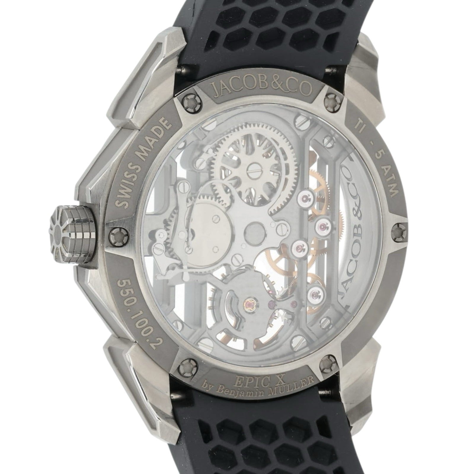 Jacob & Co. Epic X Skeleton Dial Titanium 44mm Manual Wind Movement Mens Watch