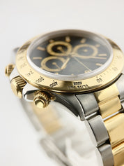 Rolex Daytona Gold & Steel Black Dial 40mm Automatic Movement Mens Watch 16523