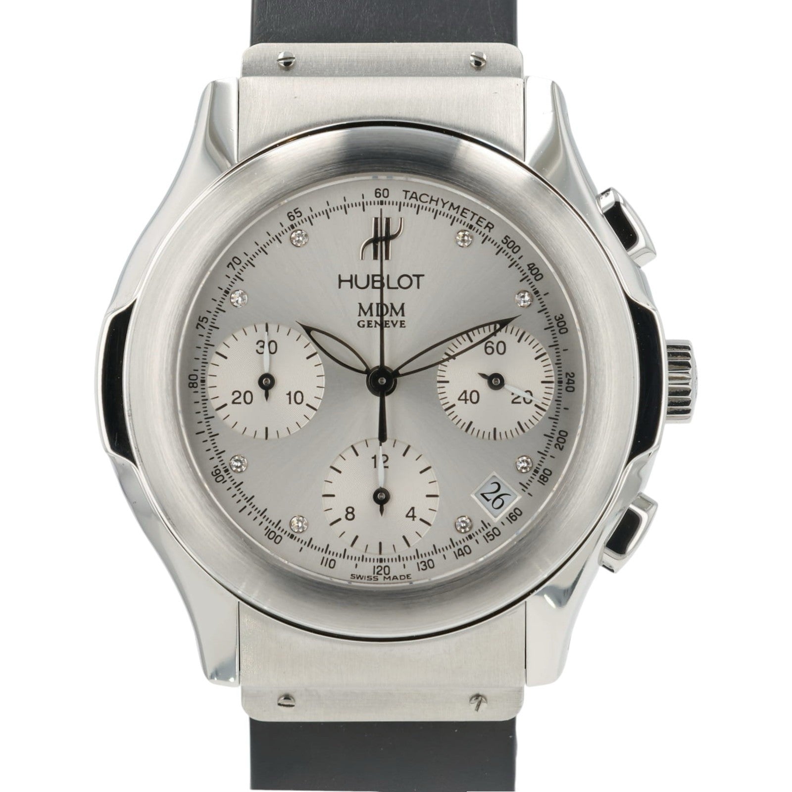 Hublot MDM Silver Diamond Dial Stainless Steel 40mm Automatic Mens Watch 1810.1