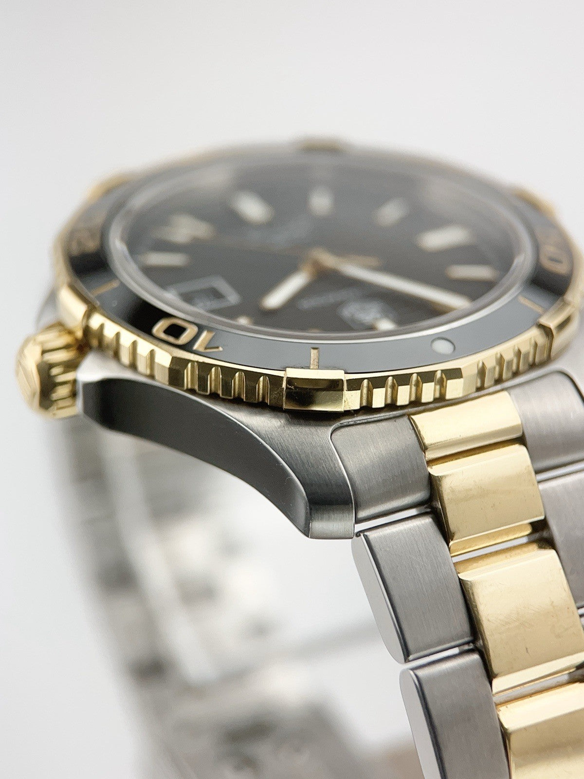 Tag Heuer Aquaracer Steel & Gold Black Dial 41mm Automatic Mens Watch WAK2122
