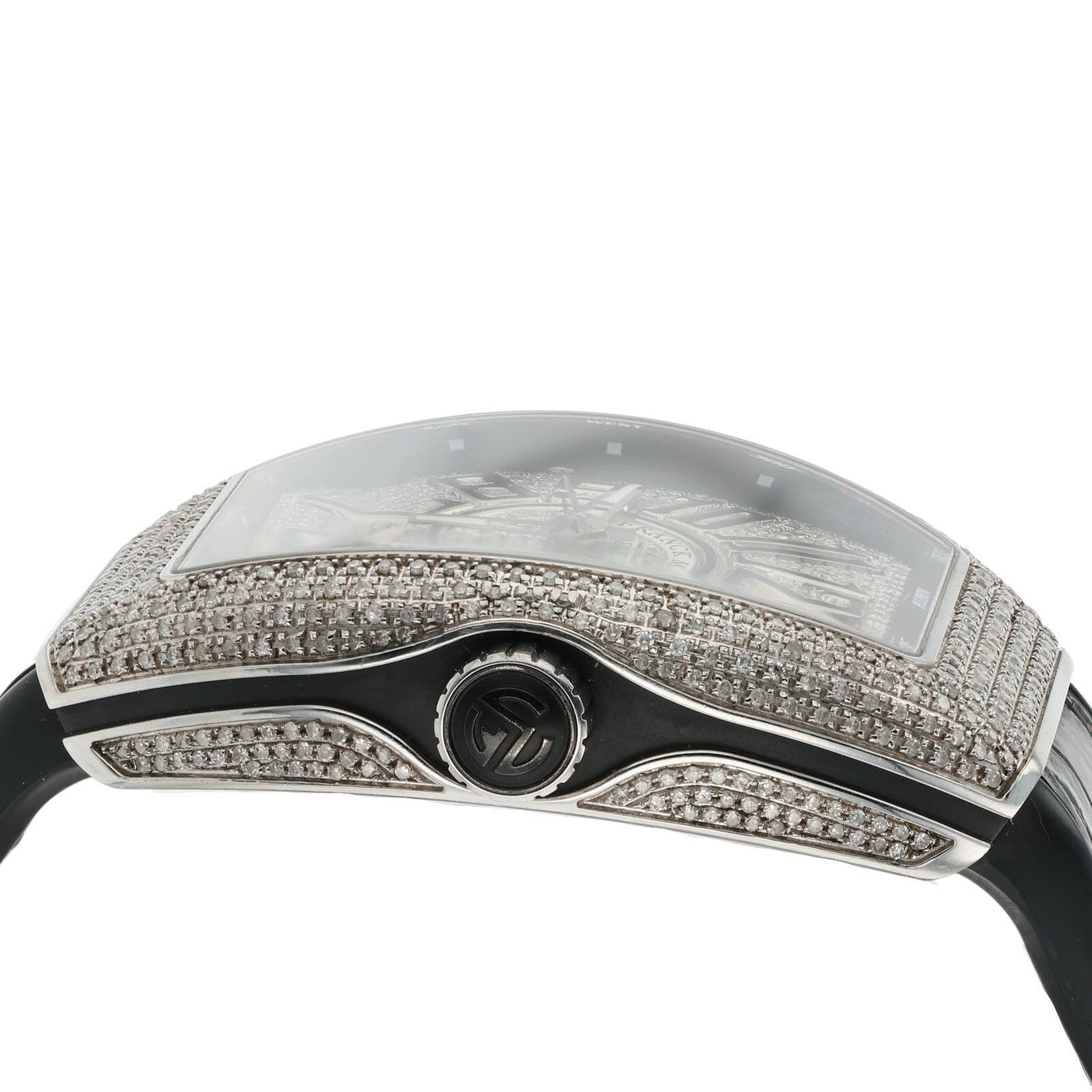 Franck Muller Vanguard Diamond Steel Silver Dial 44mm Automatic Mens V45