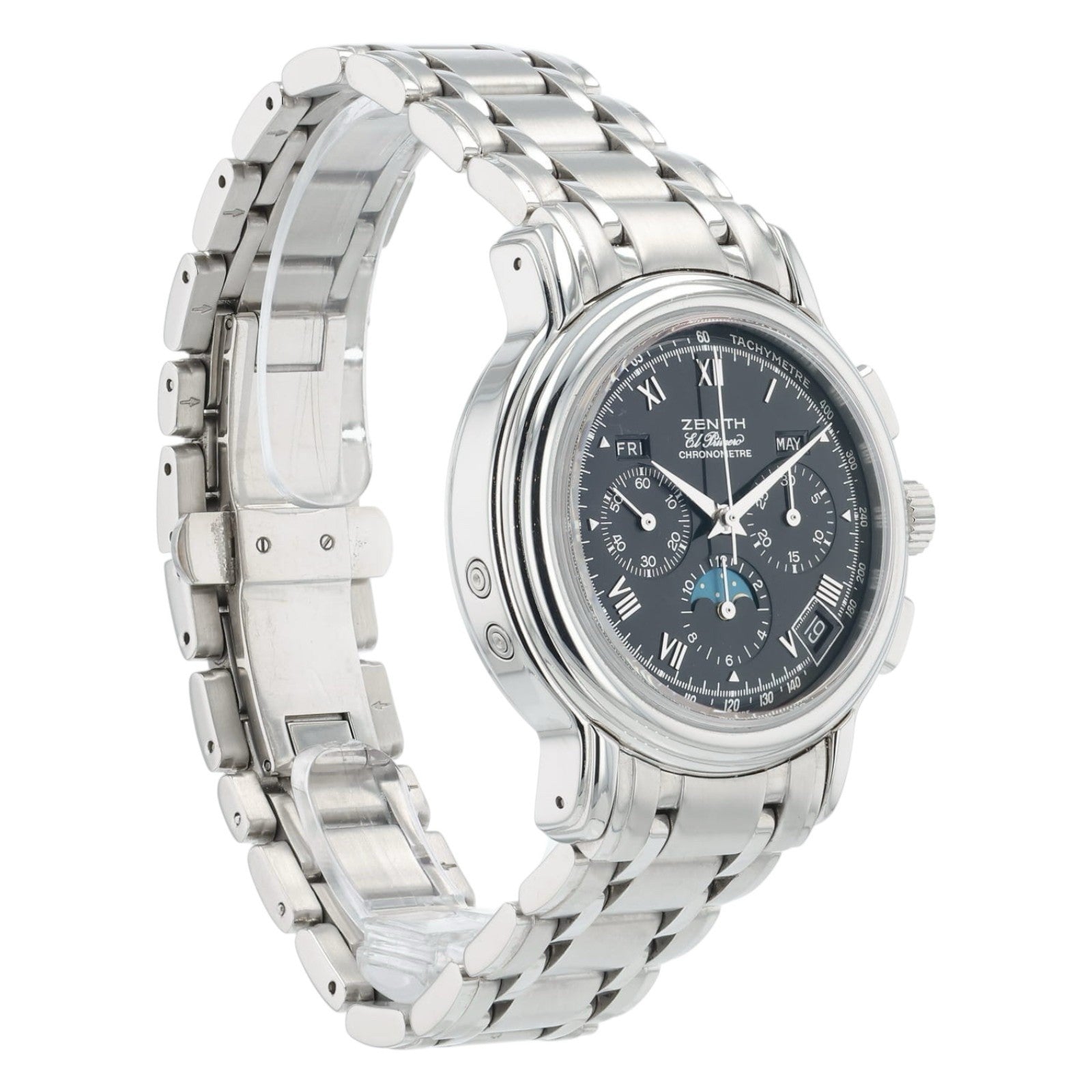 Zenith El Primero Triple Date Moonphase 40mm Black Dial Chronograph 02.0240.410