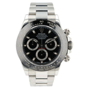 Rolex Cosmograph Daytona Black Dial Stainless Steel 40mm Automatic Mens 116500LN
