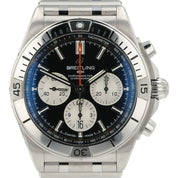 Breitling Chronometer Black Dial Stainless Steel 42mm Automatic Mens AB0134
