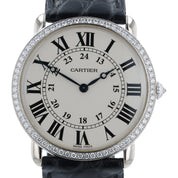 Cartier Ronde Cartier Silver Dial 18k White Gold 36mm Diamond Watch WR000551