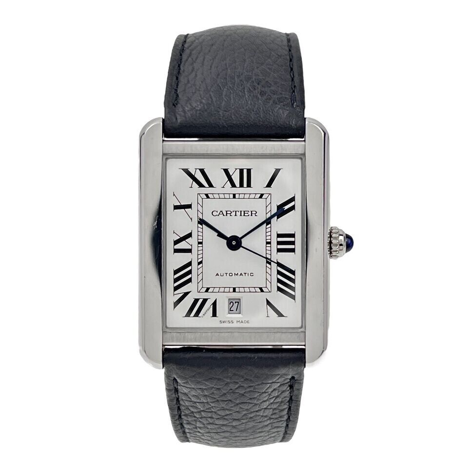 Cartier Tank Solo XL Automatic Stainless Steel Mens Watch WSTA0029 Box And Paper