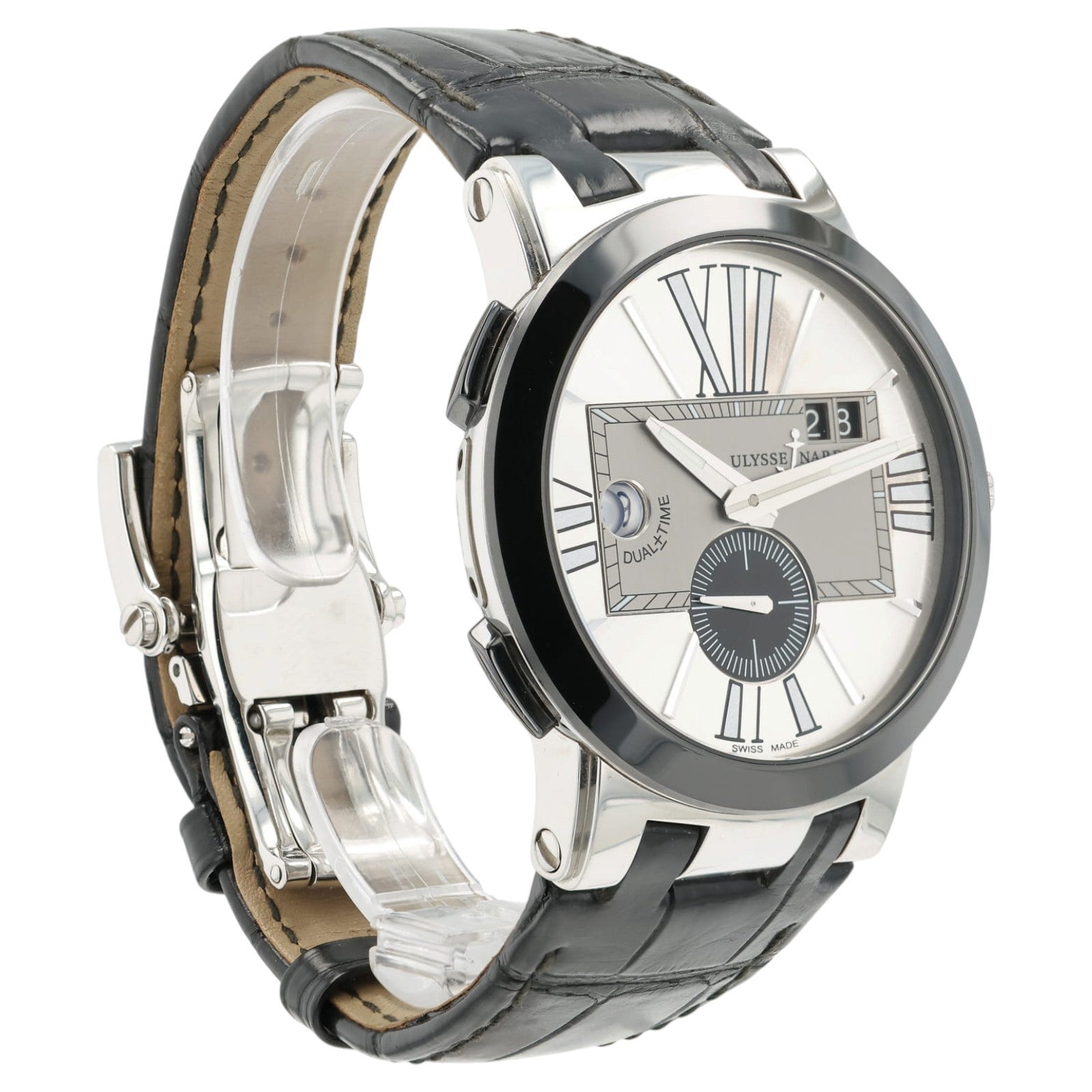 Ulysse Nardin Executive Dual Time Silver Dial Steel 43mm Automatic Mens 243-00