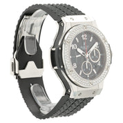 Hublot Big Bang Black Dial Diamond Steel 44mm Automatic Mens 301.SX.140.RX.114