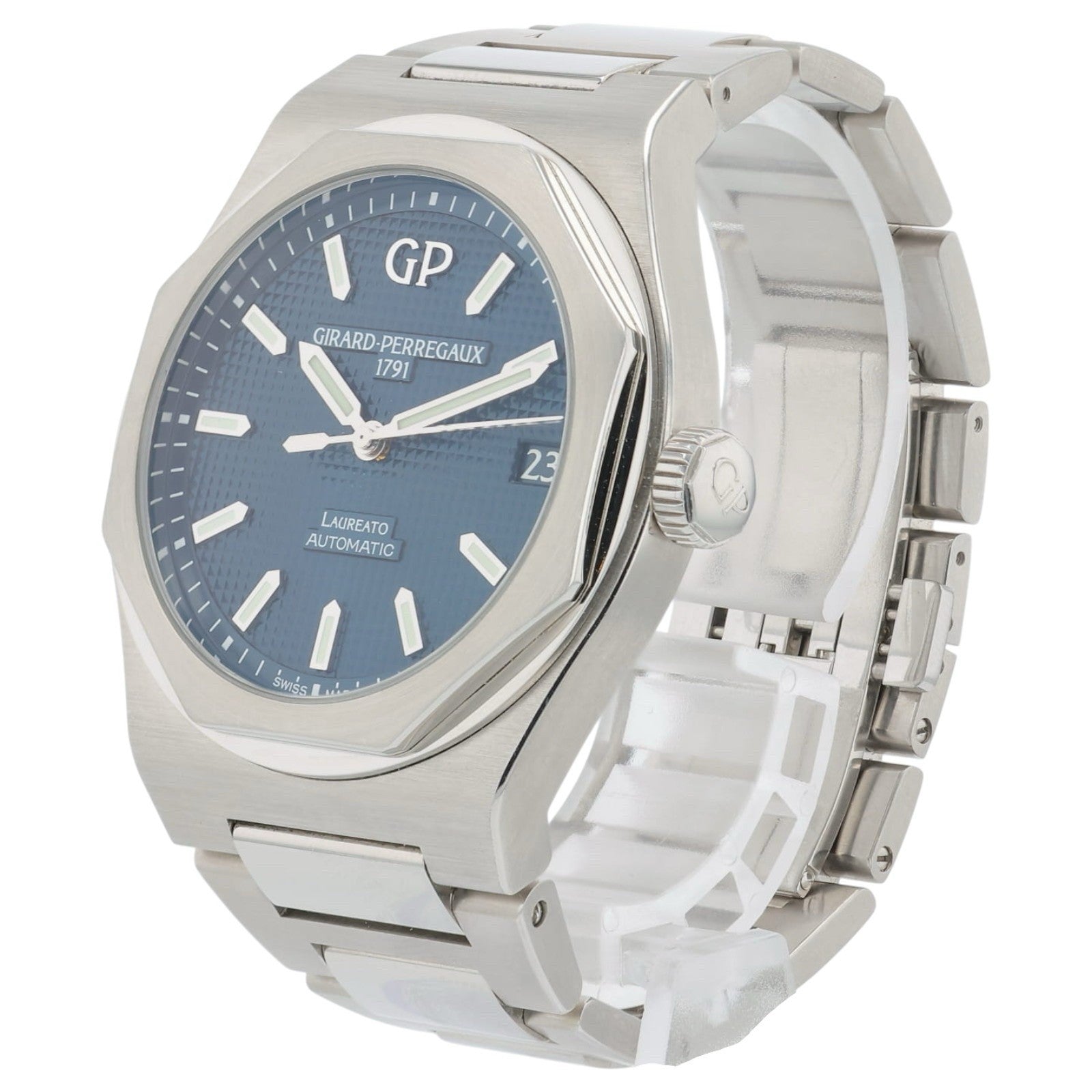 Girard Perregaux Laureato Stainless Steel Blue Dial 42mm Automatic Watch 81010
