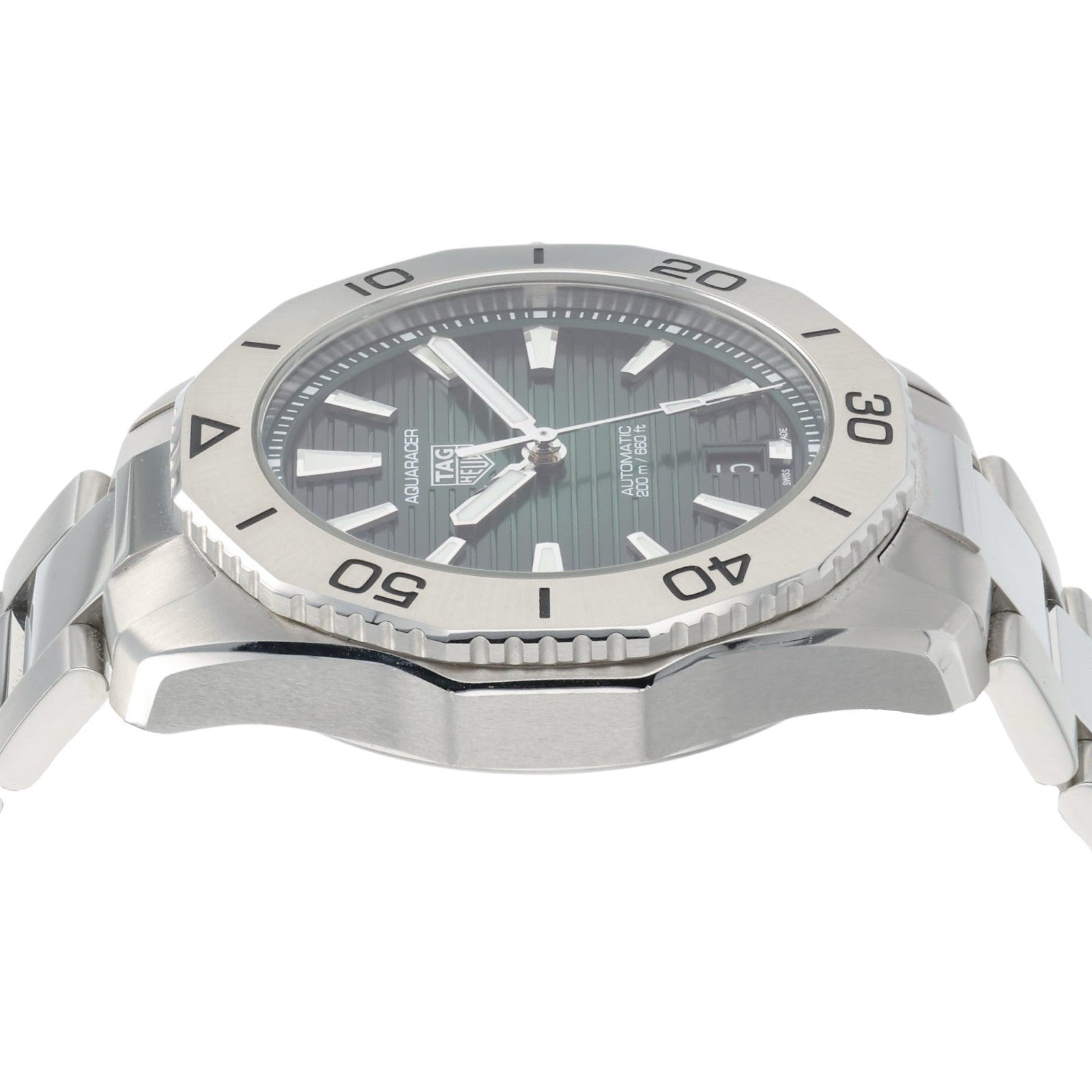 NEW Tag Heuer Aquaracer Green Dial Stainless Steel 40mm Auto Mens Watch WBP211