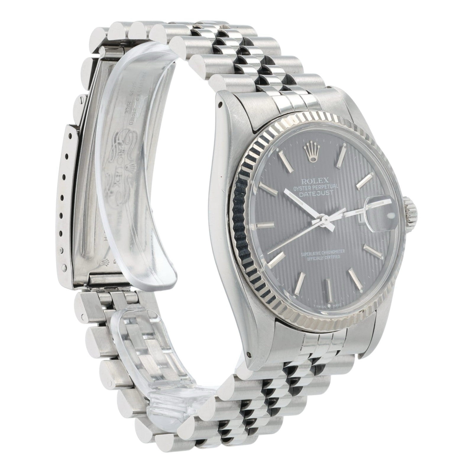 Rolex Datejust Grey Dial Stainless Steel 36mm Automatic Men’s Watch 16014
