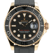 Rolex Yacht-Master Oysterflex Black Dial 18k Rose Gold 40mm Auto Men’s 116655
