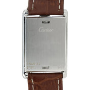 Cartier Tank Basculante Silver Dial Steel 24x36mm Quartz Men’s Watch W1011258