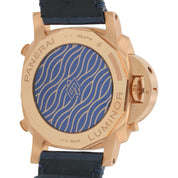 Panerai Luminor Marina 18k Rose Gold  Blue Dial 44mm Automatic Mens PAM01111