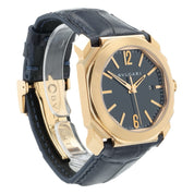 Bulgari Octo 18k Rose Gold Black Dial 41mm Automatic Mens Watch BGO P 41 G