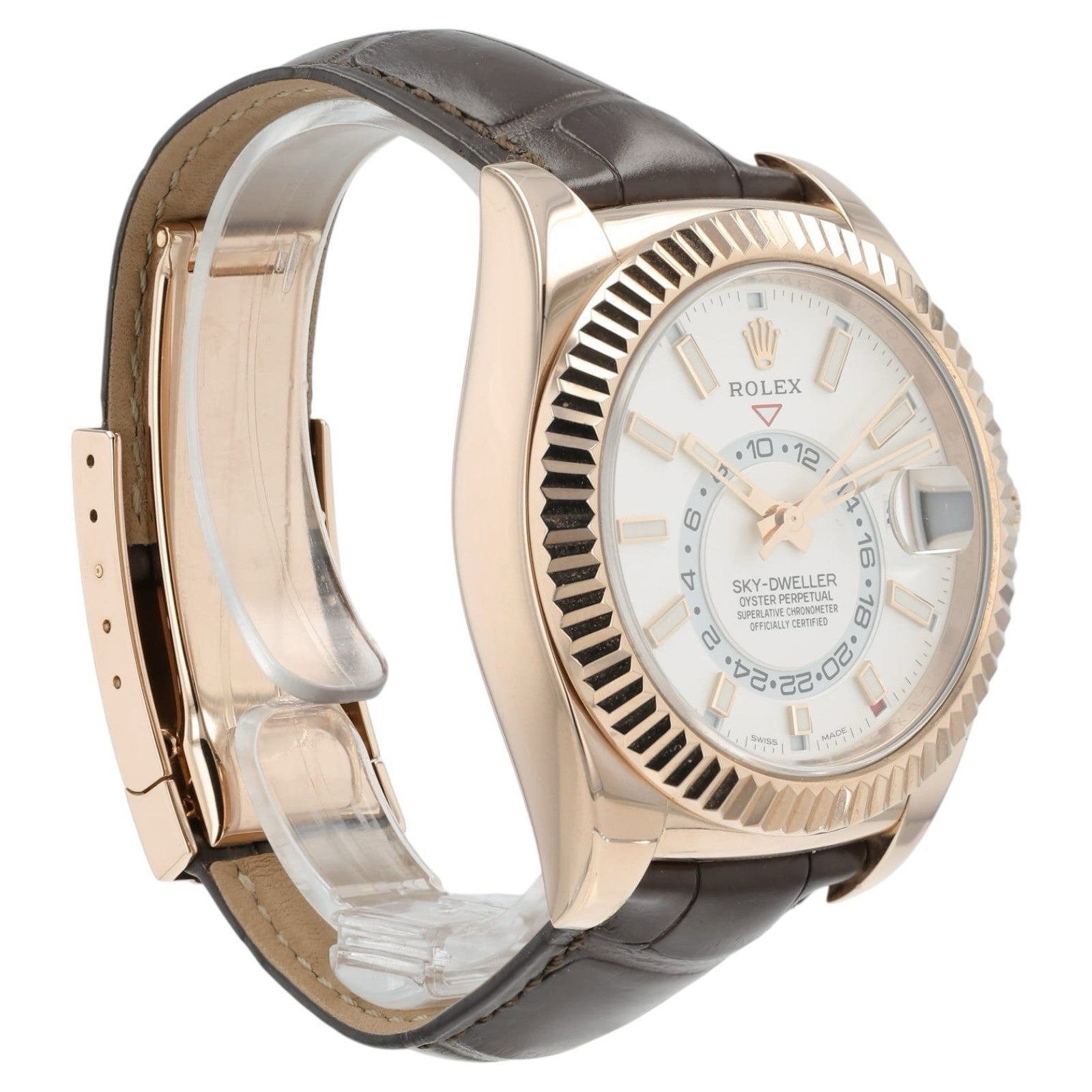 Rolex Sky-Dweller White Dial 18k Rose Gold 42mm Automatic Men’s Watch 326135