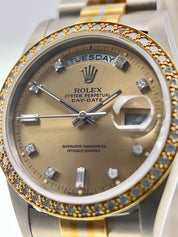 Rolex Daydate Tridor 18k White Yellow Rose Gold 36mm Automatic Men’s 18349