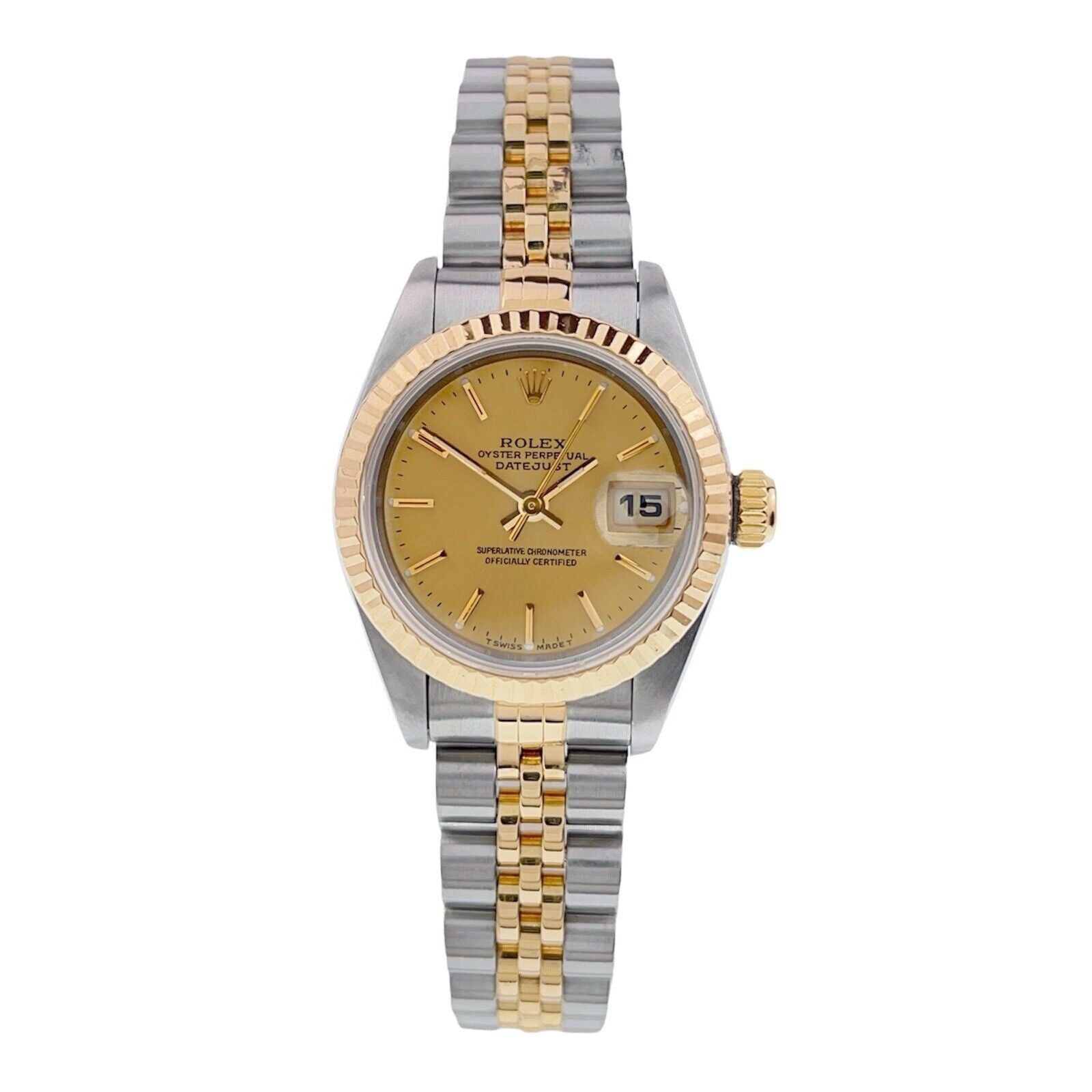 Rolex Datejust Gold & Steel Champagne Dial 26mm Automatic Women's Watch 69173