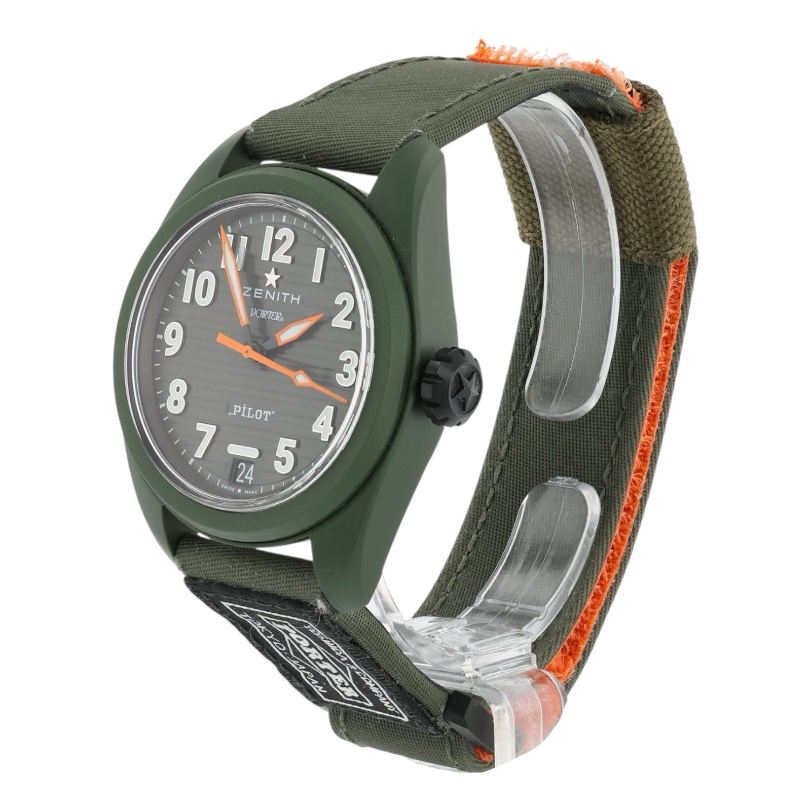 Zenith Pilot Porter Ceramic Green Dial 40mm Automatic Movement Mens 49.4001.3620