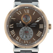 Ulysse Nardin Marine 18k Rose Gold & Steel Brown Dial 43mm Automatic Mens 265-67
