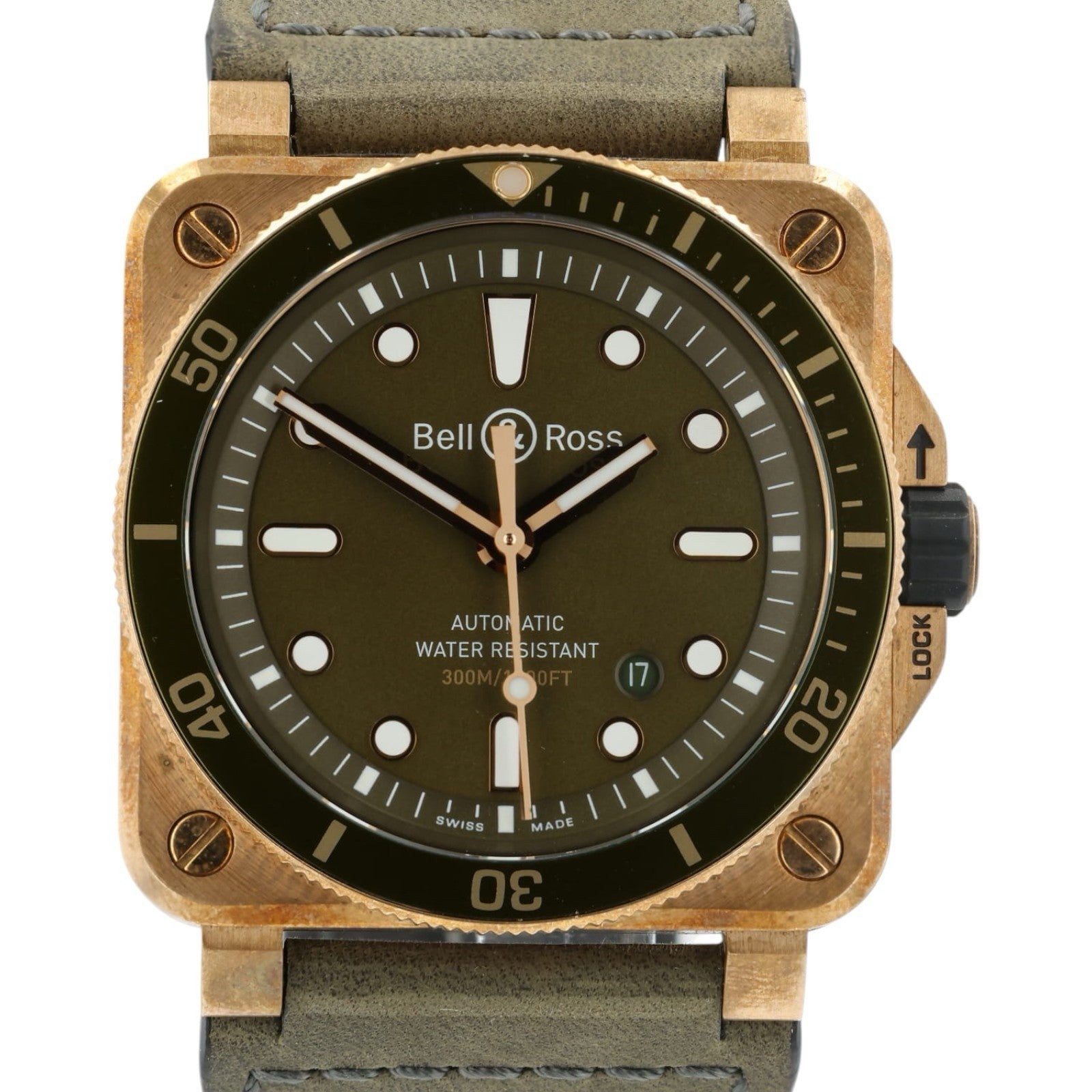 Bell & Ross Green Dial Date Bronze Green Dial 42mm Automatic Men’s Watch BR03