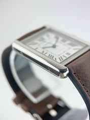 Cartier Tank Solo Stainless Steel Silver Dial 29mm Automatic Mens Watch W5200027
