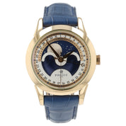Perrelet Moon Phase Cream & Blue Dial 18k Yellow Gold 40mm Automatic Watch A3013